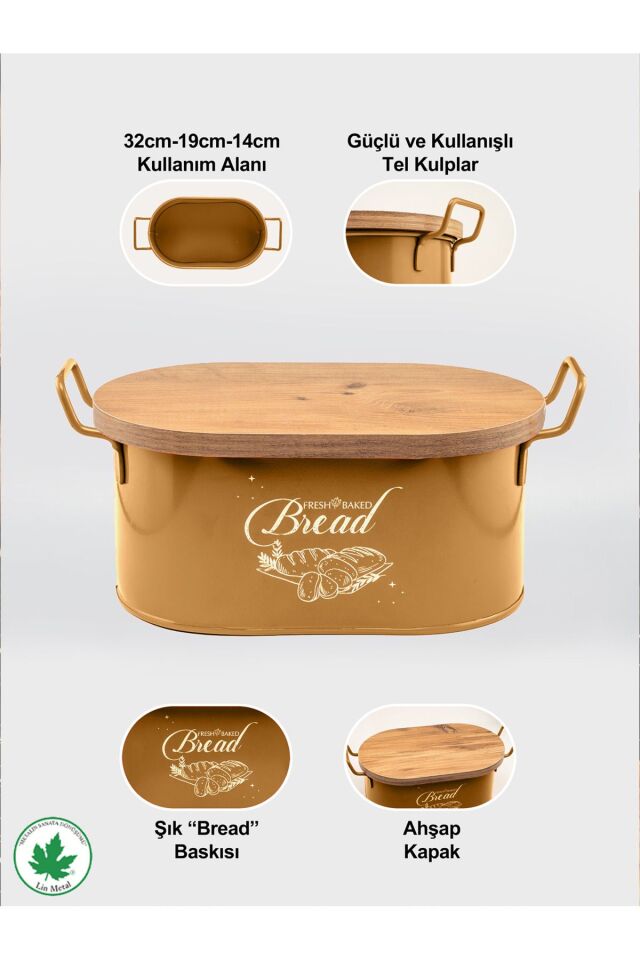 Tahta Kapaklı Metal Ekmeklik, Ahşap Kapaklı Ekmeklik (Bread Baskılı)