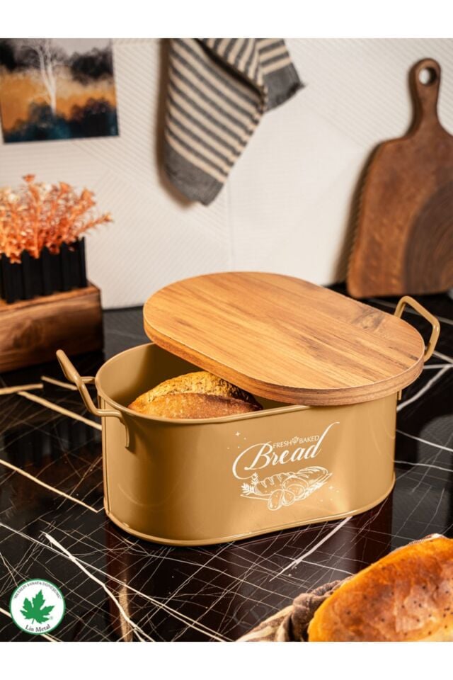 Tahta Kapaklı Metal Ekmeklik, Ahşap Kapaklı Ekmeklik (Bread Baskılı)