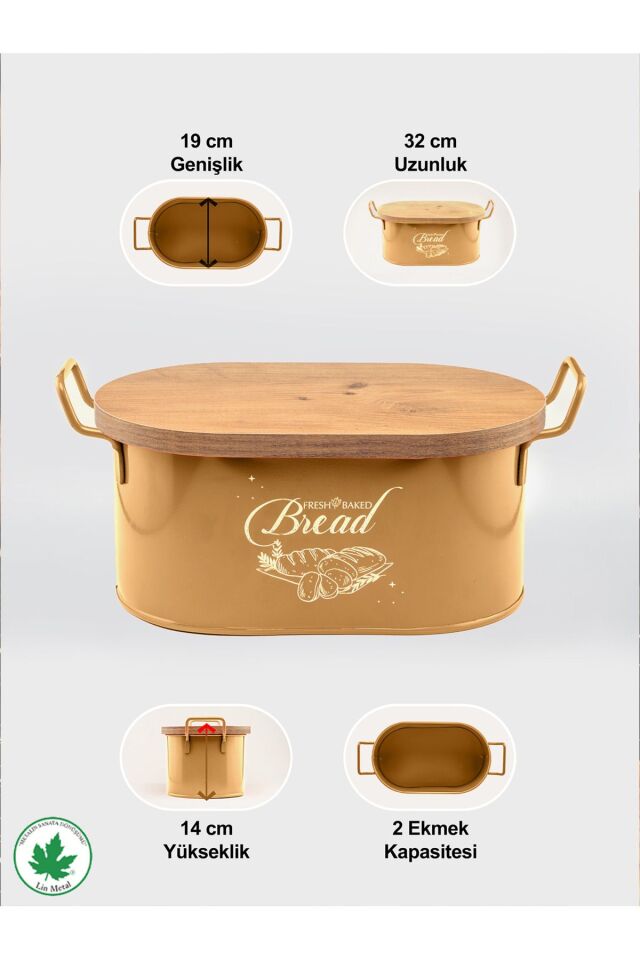 Tahta Kapaklı Metal Ekmeklik, Ahşap Kapaklı Ekmeklik (Bread Baskılı)
