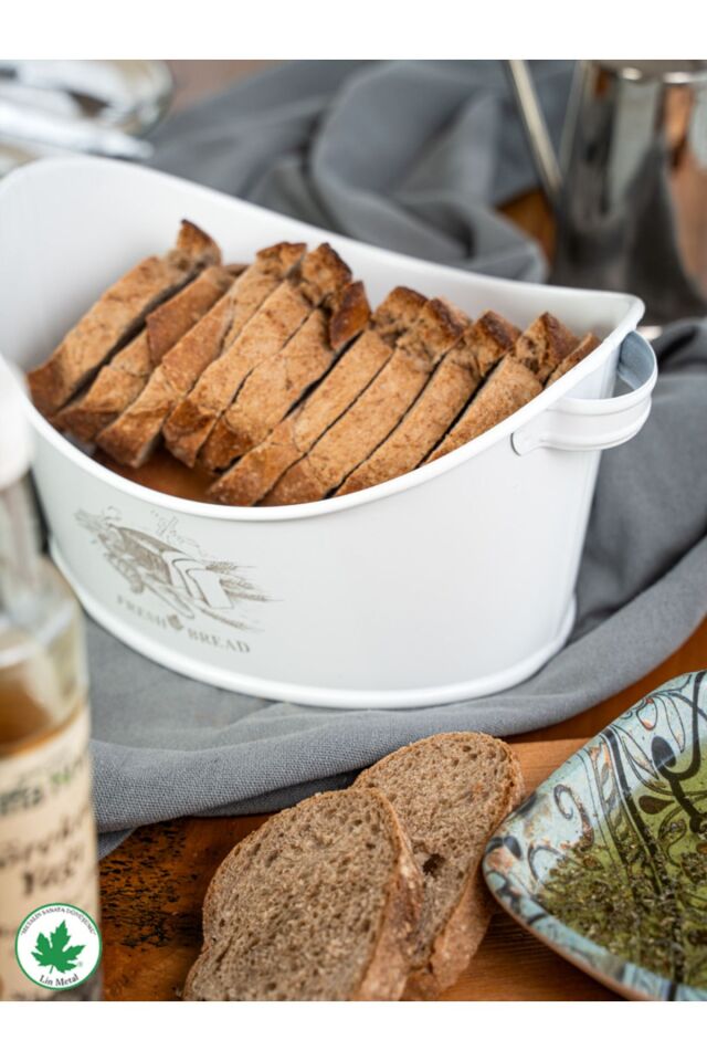 Metal Kayık Ekmeklik, Gondol Ekmeklik, Ekmek Sepeti, Sunumluk (Fresh Bread Baskılı)