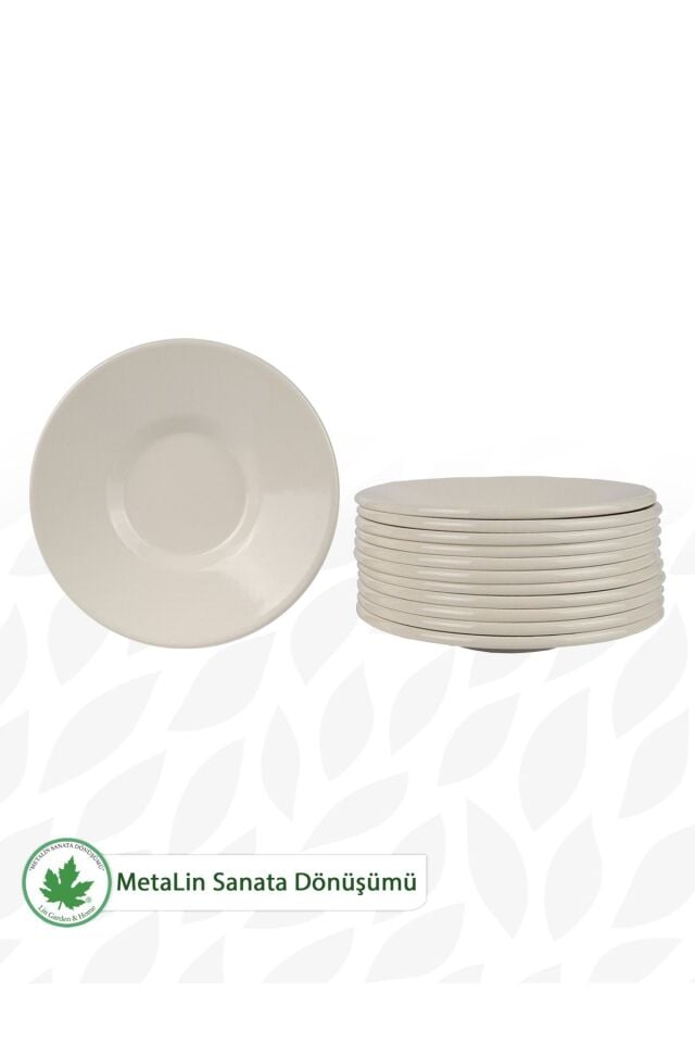 12'li Metal Çay Tabağı