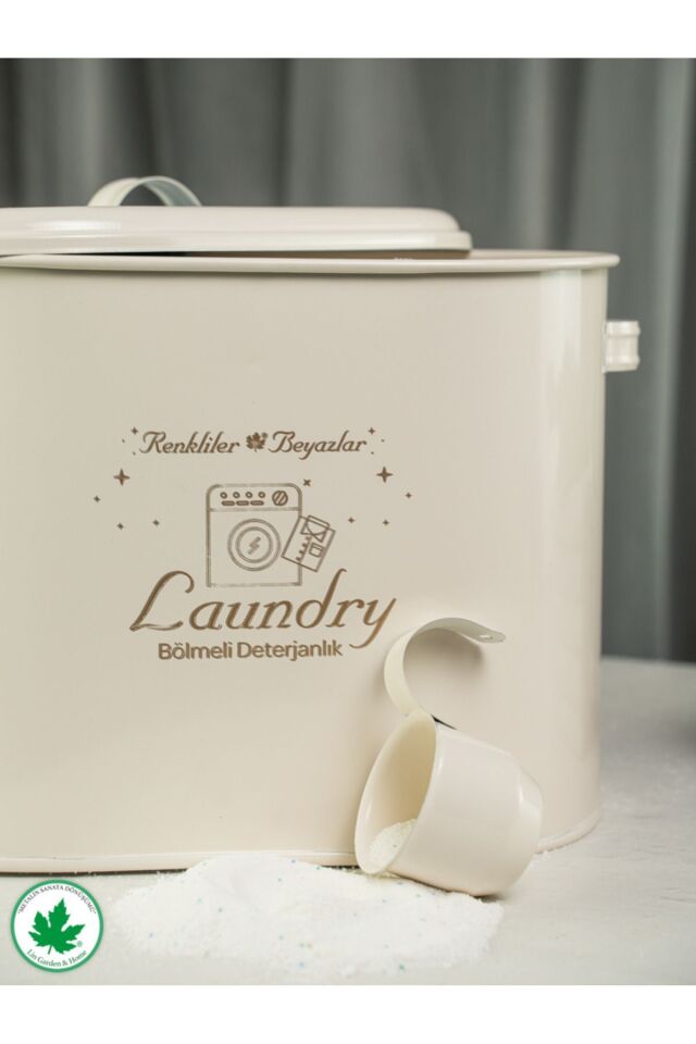 Bölmeli Metal Kapaklı Ölçekli Deterjanlık, Toz Deterjanlık, Banyo Deterjanlık, (laundry Baskılı)