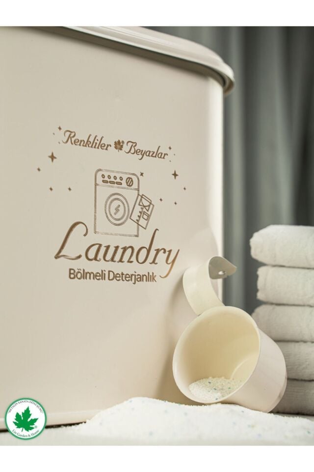 Bölmeli Metal Kapaklı Ölçekli Deterjanlık, Toz Deterjanlık, Banyo Deterjanlık, (laundry Baskılı)