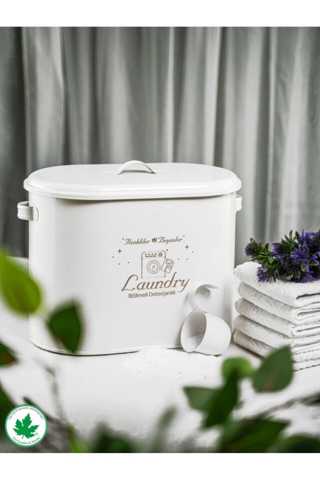 Bölmeli Metal Kapaklı Ölçekli Deterjanlık, Toz Deterjanlık, Banyo Deterjanlık, (laundry Baskılı)