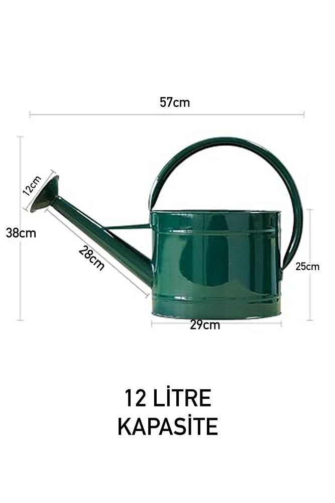 Fritilya 12 Litre Metal Sulama Kabı, Galvaniz Bitki Sulama Kabı Metal Battal Boy Sulak
