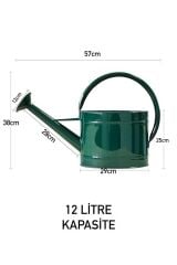 Fritilya 12 Litre Metal Sulama Kabı, Galvaniz Bitki Sulama Kabı Metal Battal Boy Sulak