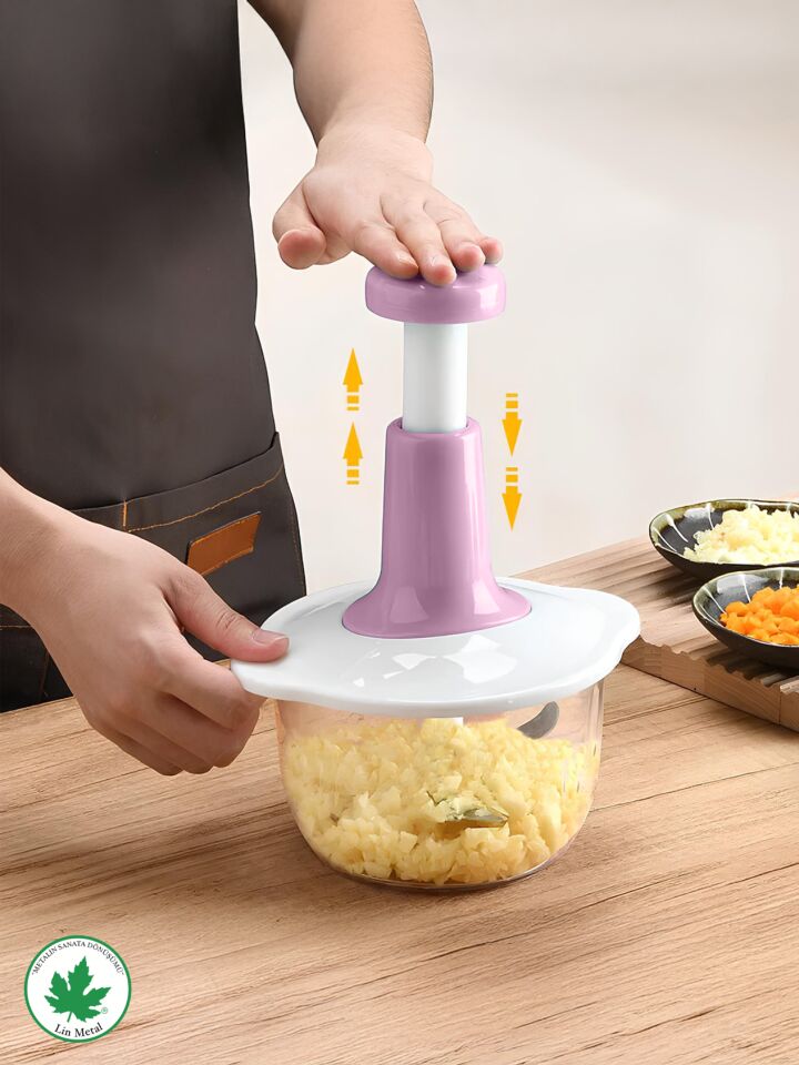 Bas Kes Xl Pratik El Robotu 1500ml Yeni Nesil Doğrayıcı, Büyük El Rondosu , Pratik Rondo