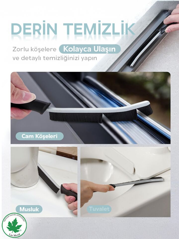 Çok Amaçlı Multi İnce Temizlik Fırçası Derz Arası Banyo Mutfak Lavabo Detay Temizleme Fırçası 2 ADET
