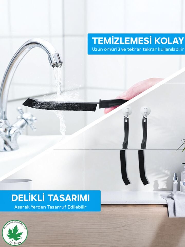 Çok Amaçlı Multi İnce Temizlik Fırçası Derz Arası Banyo Mutfak Lavabo Detay Temizleme Fırçası 2 ADET