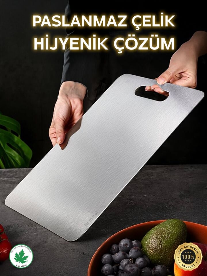 Paslanmaz Çelik Kesme Tahtası, Antibakteriyel, 304 Kalite, Sağlıklı Kesim Tahtası, Metal Kesim Tahtası, Paslanmaz Çelik Kesim Panosu