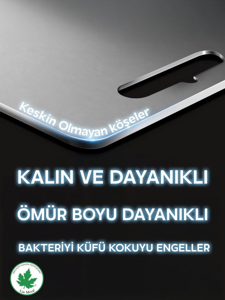 Paslanmaz Çelik Kesme Tahtası, Antibakteriyel, 304 Kalite, Sağlıklı Kesim Tahtası, Metal Kesim Tahtası, Paslanmaz Çelik Kesim Panosu