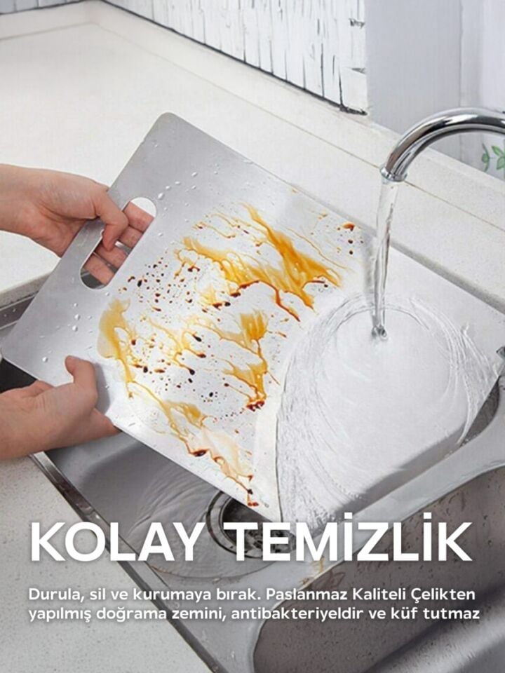 Paslanmaz Çelik Kesme Tahtası, Antibakteriyel, 304 Kalite, Sağlıklı Kesim Tahtası, Metal Kesim Tahtası, Paslanmaz Çelik Kesim Panosu