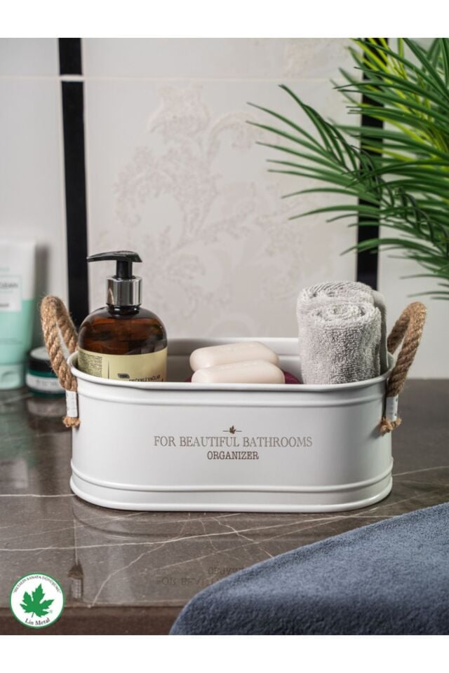 İp Kulplu Baton Metal Banyo Düzenleyici, Banyo Organizeri (For Beautiful Bathrooms Organizer Baskı)