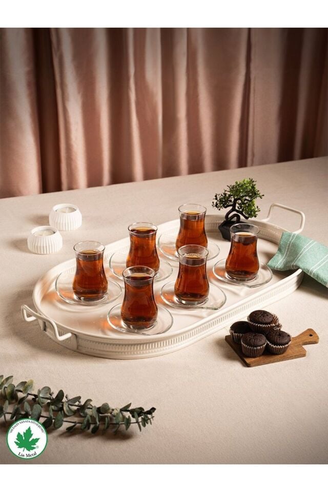 Lotus 57cm Elips Tepsi Tırtıklı ve Tel Kulplu (Baskısız)
