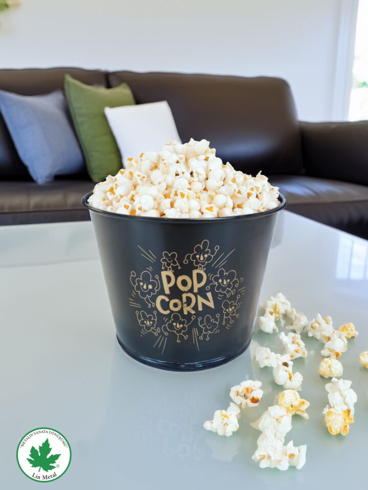 Metal Mısır Kovası - Popcorn Kovası TEKLİ