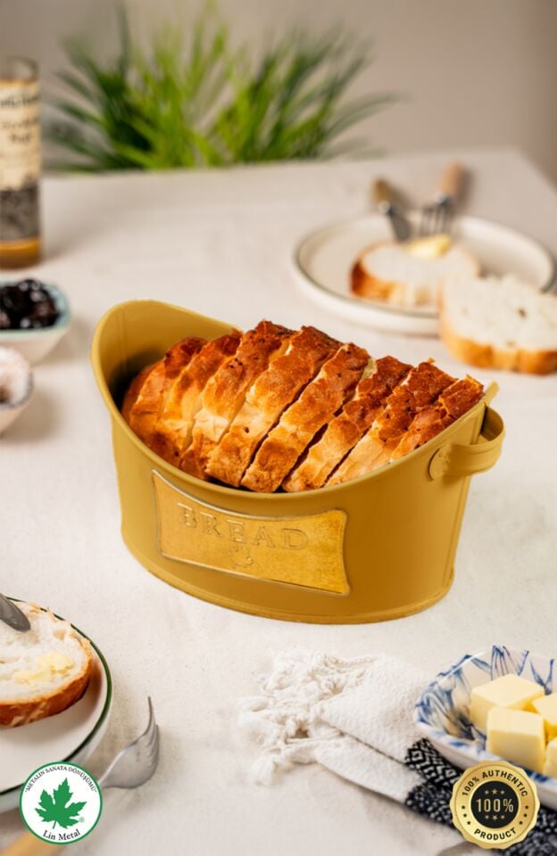 Metal Kulplu Kayık Ekmeklik, Gondol Ekmeklik, Ekmek Sepeti, Sunumluk (Bread Plakalı)